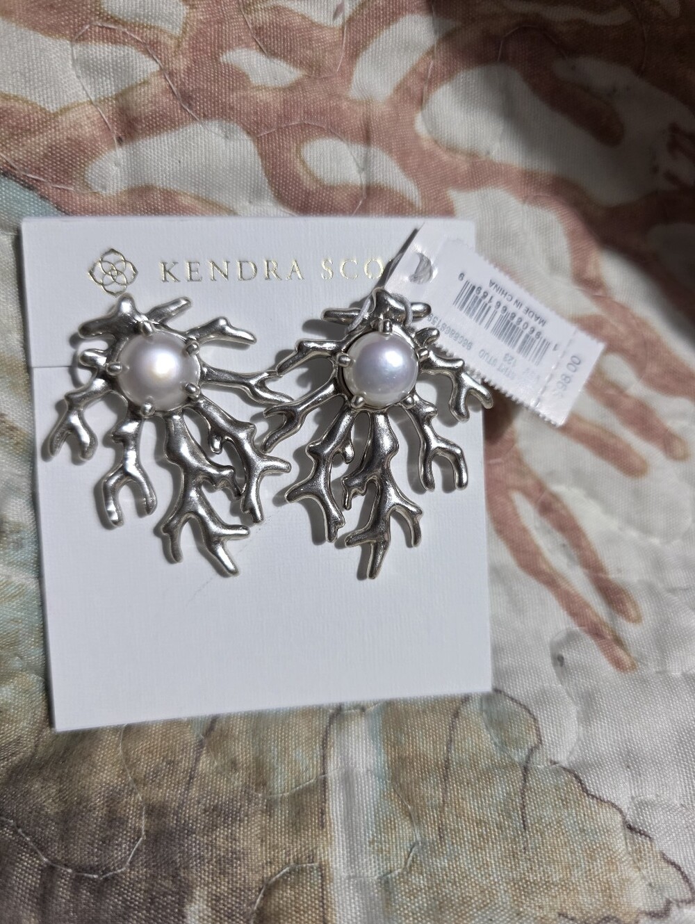 Kendra Scott statement Shea Cultured Freshwater Pearl Earrings $98 NWT